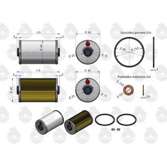 Komplet wkładów filtra paliwa KWP010X C-330/360/385 ORYGINAŁ URSUS