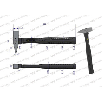 Młotek ślusarski 300g. Waryński