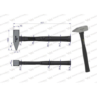 Młotek ślusarski 1500g. Waryński