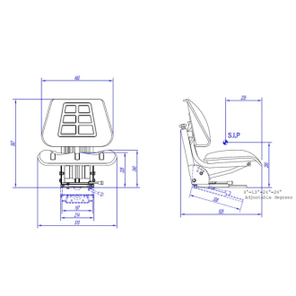 Siedzenie dzielone C-330 C-360 MF-3 PCW, wersja Eco z amortyzacją mechaniczną
