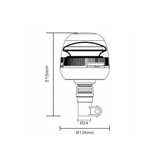 Lampa błyskowa LED, 24W 12/24V na uchwyt, elastyczna Kramp
