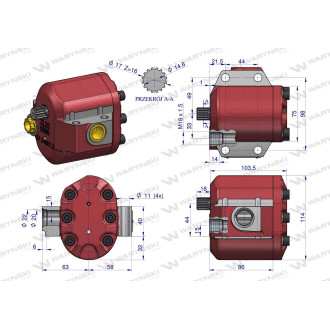 Pompa hydrauliczna podnośnika wzmocniona 39 l/min C-360 WARYŃSKI