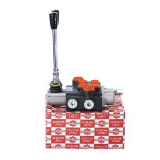 Rozdzielacz hydrauliczny 2-sekcyjny 40L, 1 sekcja z zatrzaskiem UNIVVERSAL