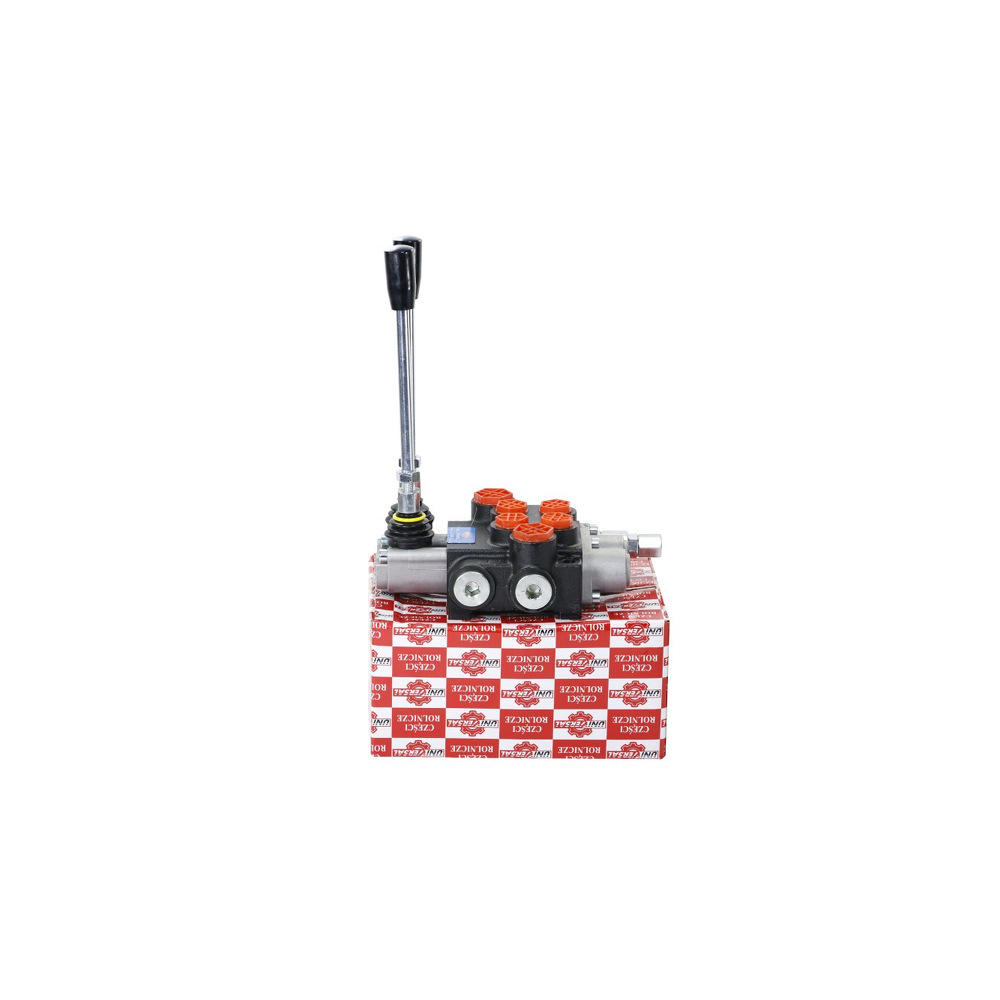 Rozdzielacz hydrauliczny 2-sekcyjny 40L, 1 sekcja z zatrzaskiem UNIVVERSAL