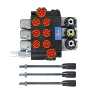 Rozdzielacz hydrauliczny 3-sekcyjny 40L, 1 sekcja z zatrzaskiem UNIVVERSAL