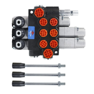 Rozdzielacz hydrauliczny 3-sekcyjny 40L, 2 sekcje pływające UNIVVERSAL